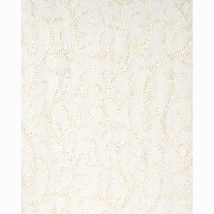Schumacher Boboli Embroidered Sheer Ivory Fabric Sample 67760