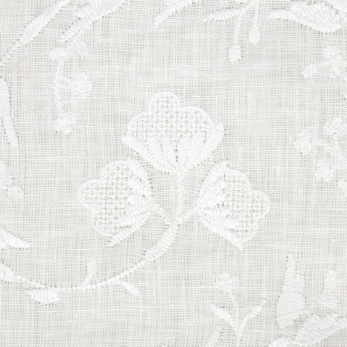 Schumacher Fiorentina Embroidery Ivory Fabric Sample 67820