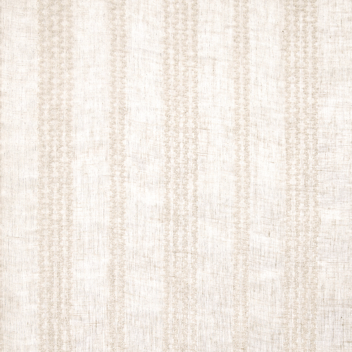 Schumacher Piero Stripe Embroidered Sheer Linen Fabric Sample 67881