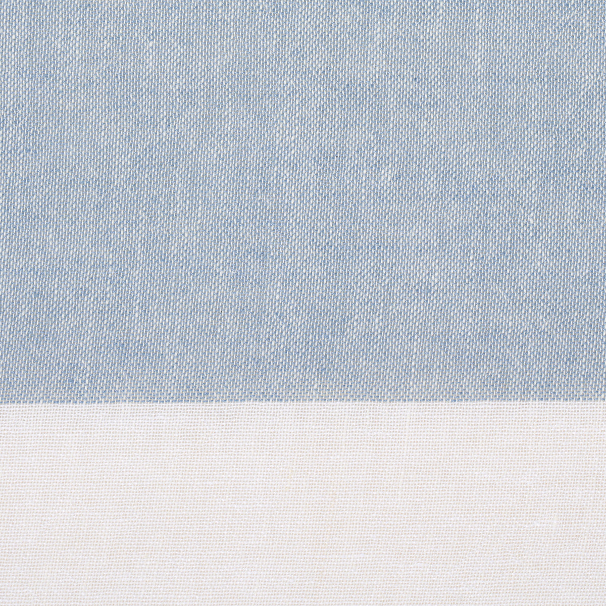 Schumacher Vista Linen Stripe Casement Sky And White Fabric Sample 67943