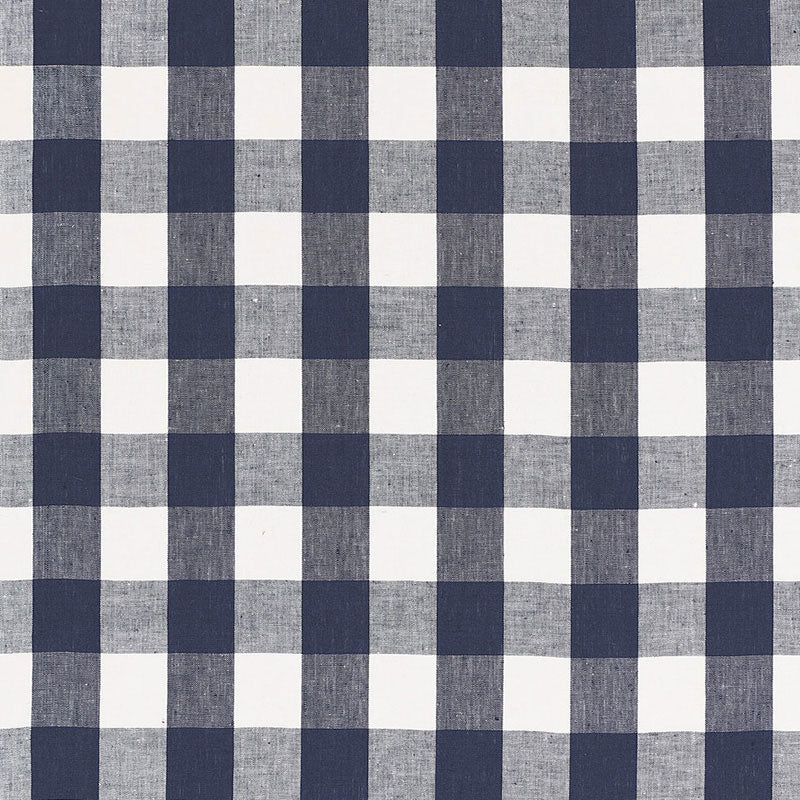 Schumacher Key West Check Navy Fabric Sample 68015