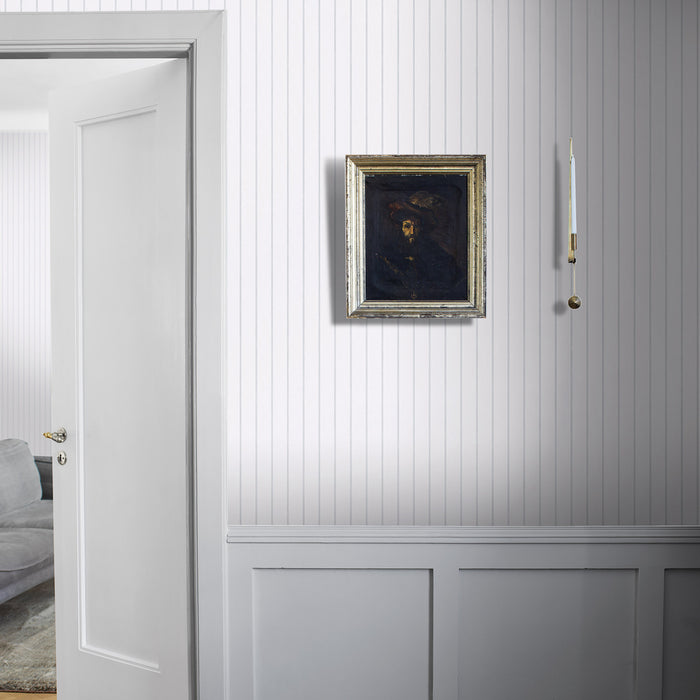 Schumacher Shirt Stripe White Wallpaper Sample 6856