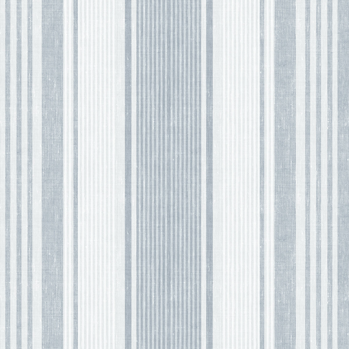 Schumacher Linen Stripe Blue Wallpaper 6860