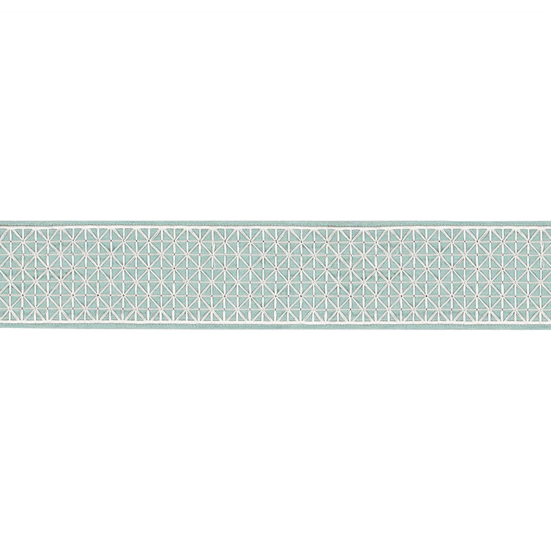 Schumacher Directoire Tape Teal Trim Sample 68641