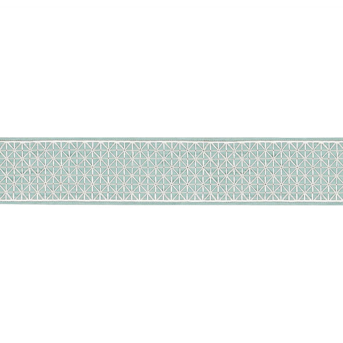 Schumacher Directoire Tape Teal Trim Sample 68641