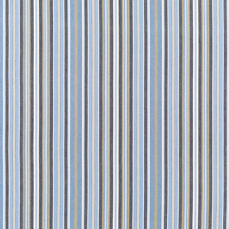 Schumacher Avignon Stripe Bleu Fabric Sample 68681