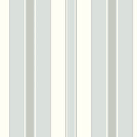 Schumacher Stockholm Stripe Sky And Silver Wallpaper 6878