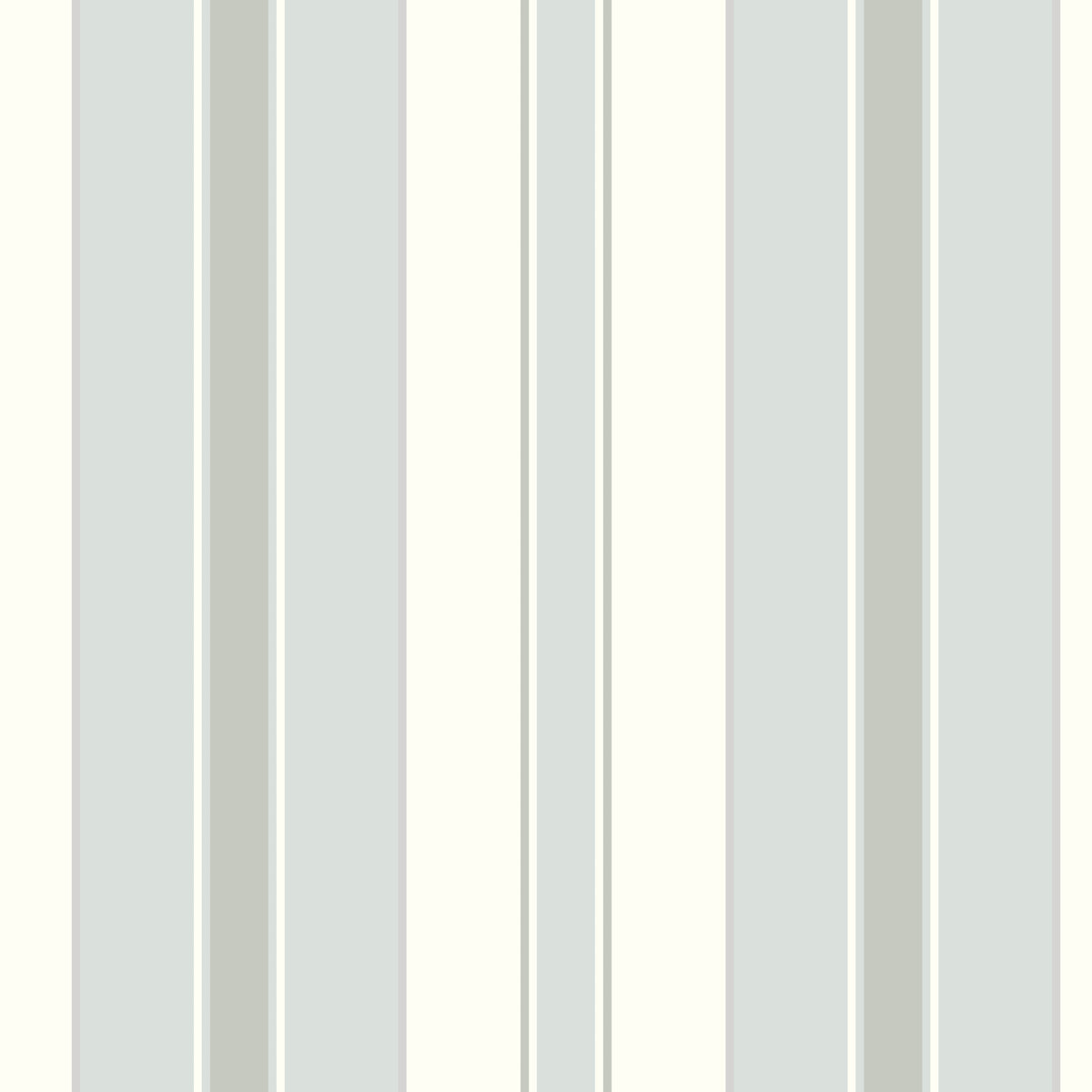 Schumacher Stockholm Stripe Sky And Silver Wallpaper Sample 6878
