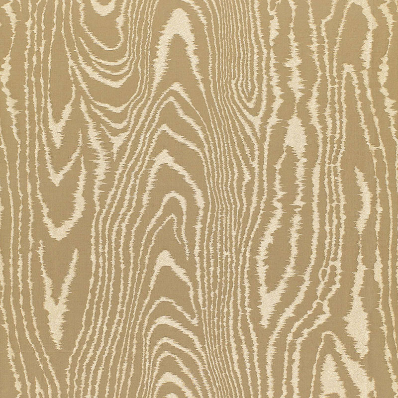 Schumacher Faux Bois Moire Weave Bronze Fabric Sample 68830