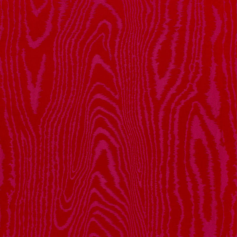 Schumacher Faux Bois Moire Weave Rouge Fabric 68833