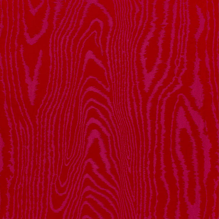 Schumacher Faux Bois Moire Weave Rouge Fabric Sample 68833