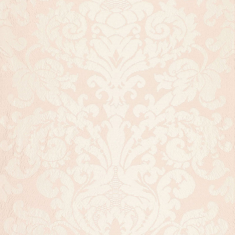 Schumacher Chateau Silk Damask Blush Fabric Sample 68881