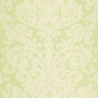 Schumacher Chateau Silk Damask Citron Fabric 68883