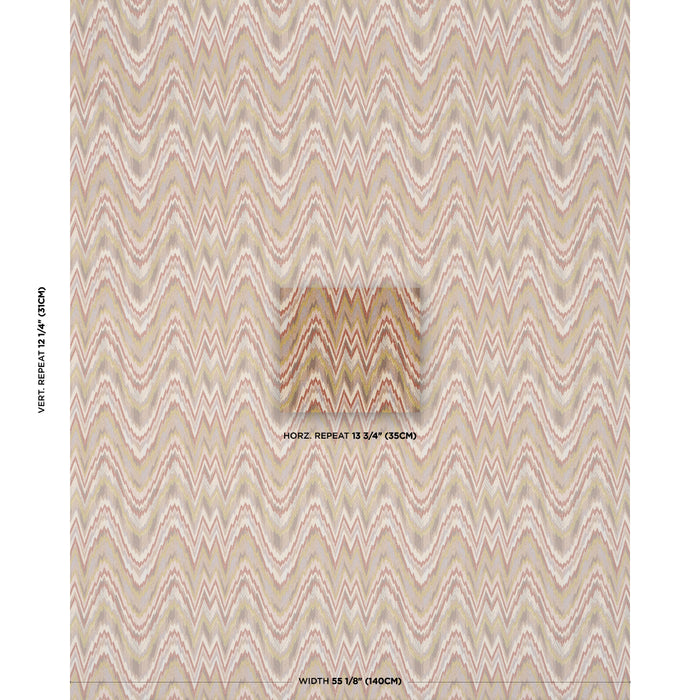 Schumacher Valkyrie Flame Stitch Terracotta Hills Fabric Sample 68943
