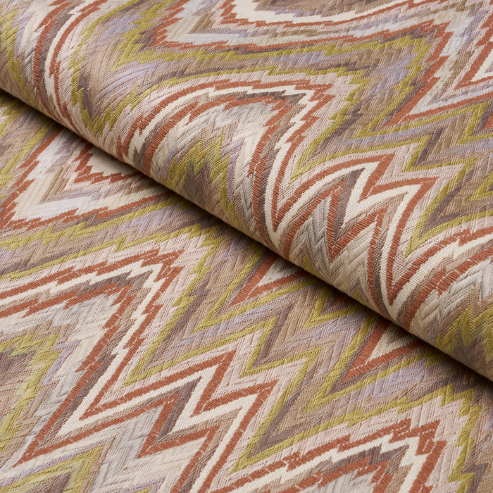 Schumacher Valkyrie Flame Stitch Terracotta Hills Fabric 68943
