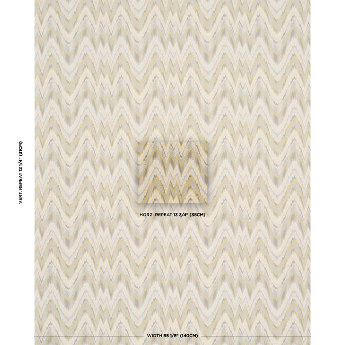 Schumacher Valkyrie Flame Stitch Lemon Sage Fabric Sample 68944