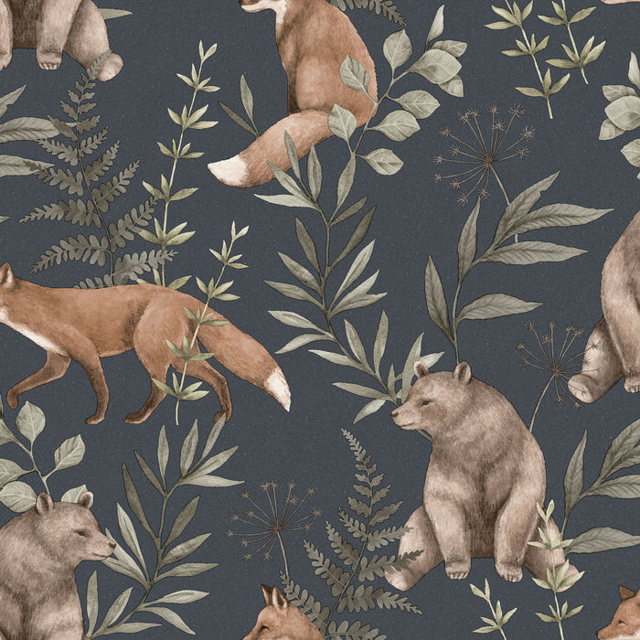 Schumacher Wild Forest Midnight Wallpaper Sample 6920