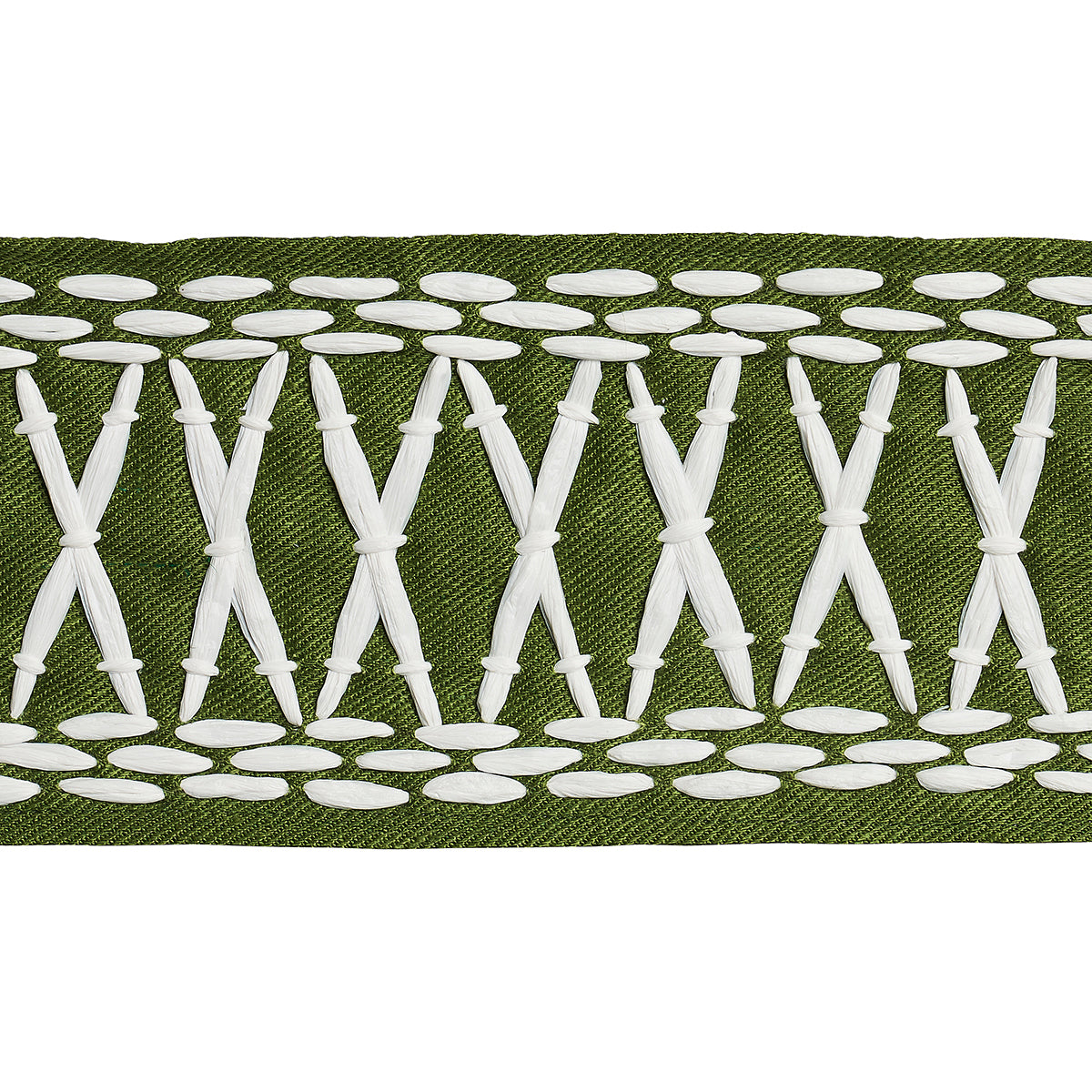 Schumacher Tikki Tape Green Trim Sample 69306