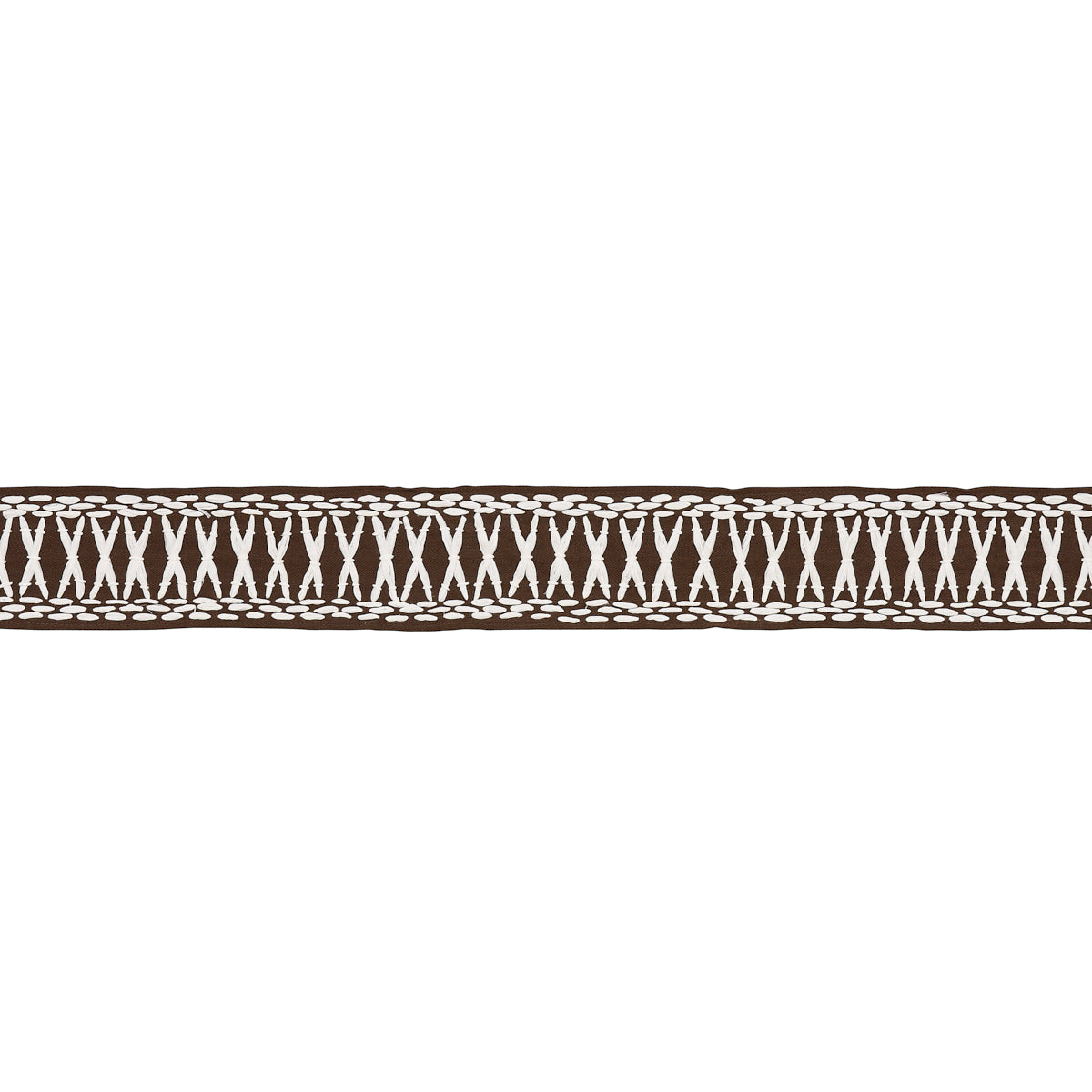 Schumacher Tikki Tape Brown Trim Sample 69307