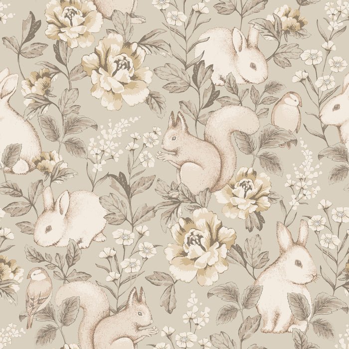 Schumacher Magic Forest Taupe Wallpaper Sample 6933