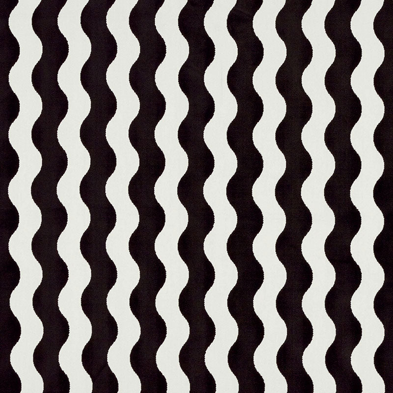 Schumacher The Wave Velvet Black Fabric 69420
