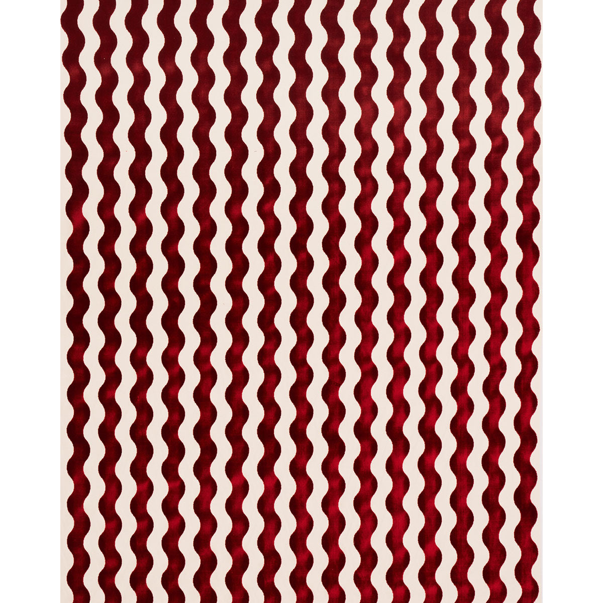Schumacher The Wave Velvet Red Fabric Sample 69427