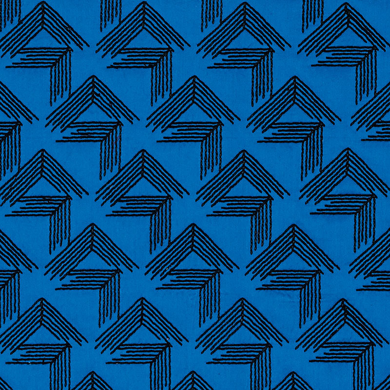 Schumacher V Step Cobalt Fabric Sample 69431