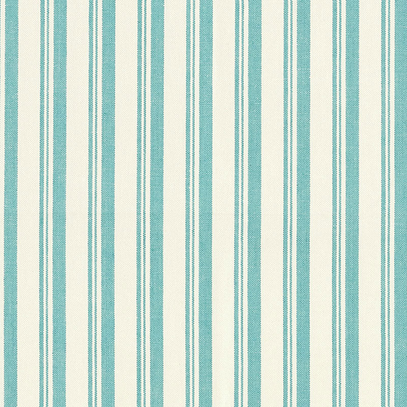 Schumacher Capri Aqua/White Fabric Sample 69444