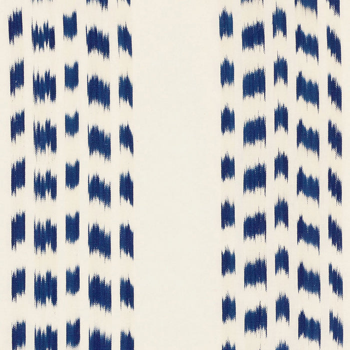Schumacher Izmir Ikat Stripe Indigo Fabric Sample 69471