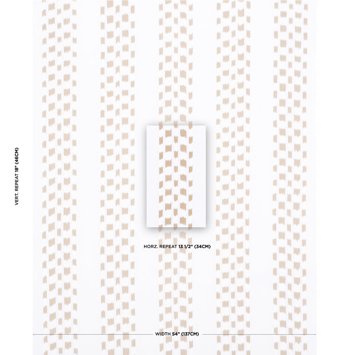 Schumacher Izmir Ikat Stripe Sand Fabric Sample 69474