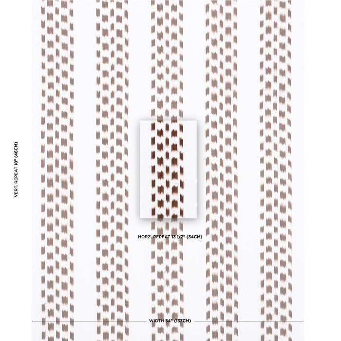 Schumacher Izmir Ikat Stripe Cocoa Fabric 69475