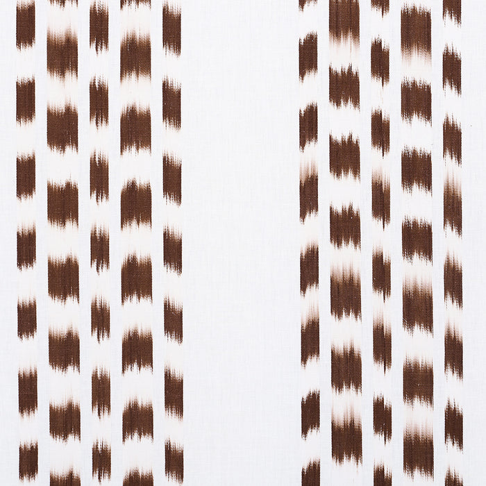 Schumacher Izmir Ikat Stripe Cocoa Fabric Sample 69475