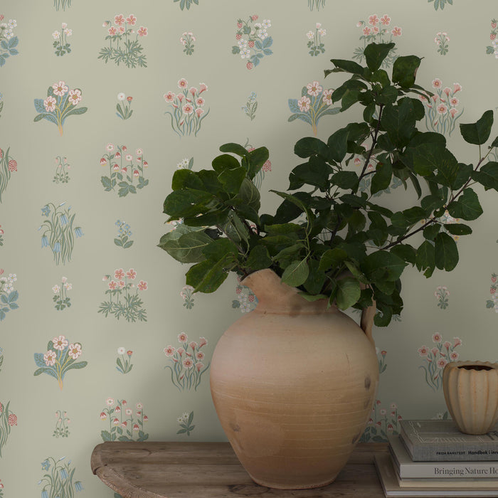 Schumacher Angsflora Sage Wallpaper Sample 6950