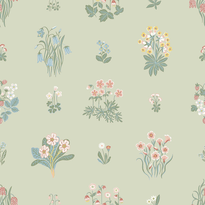 Schumacher Angsflora Sage Wallpaper 6950