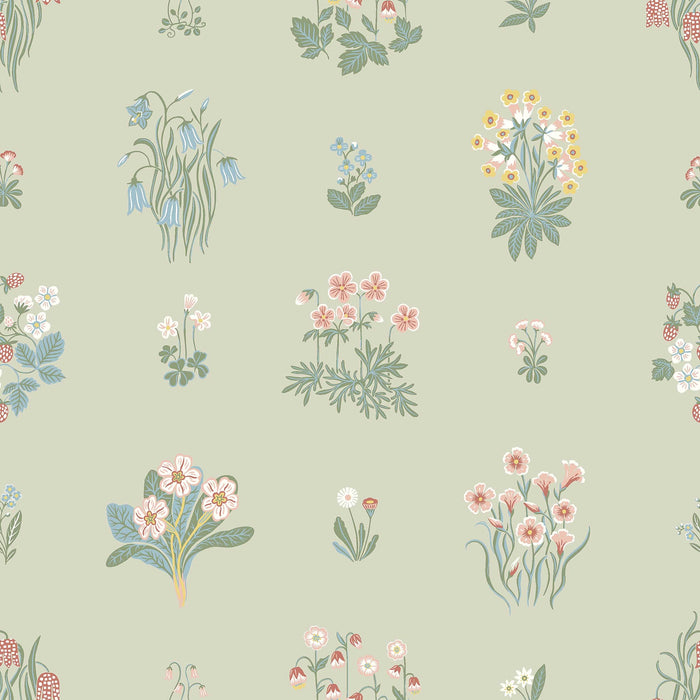 Schumacher Angsflora Sage Wallpaper Sample 6950