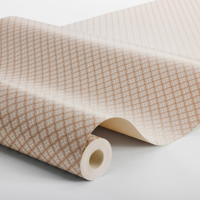 Schumacher Selma Blush And Gold Wallpaper Sample 6968