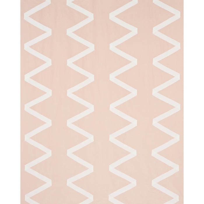 Schumacher Legere Linen Silk Applique Ivory On Blush Fabric 69693