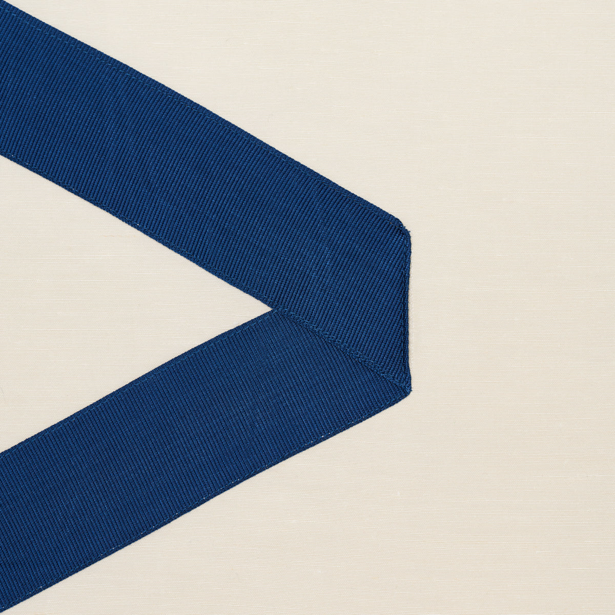 Schumacher Legere Linen Silk Applique Cobalt On Ivory Fabric 69695