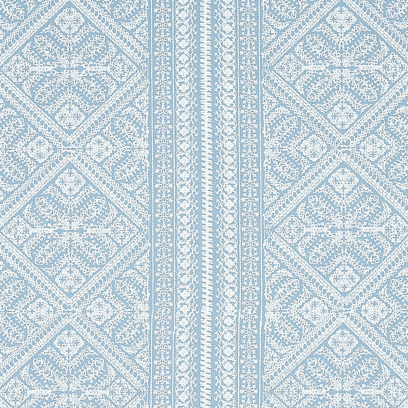 Schumacher Toledo Embroidery Chambray Fabric 69733