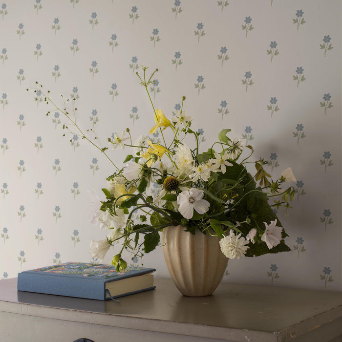 Schumacher Anemone By Borastapeter Blue Wallpaper Sample 6974