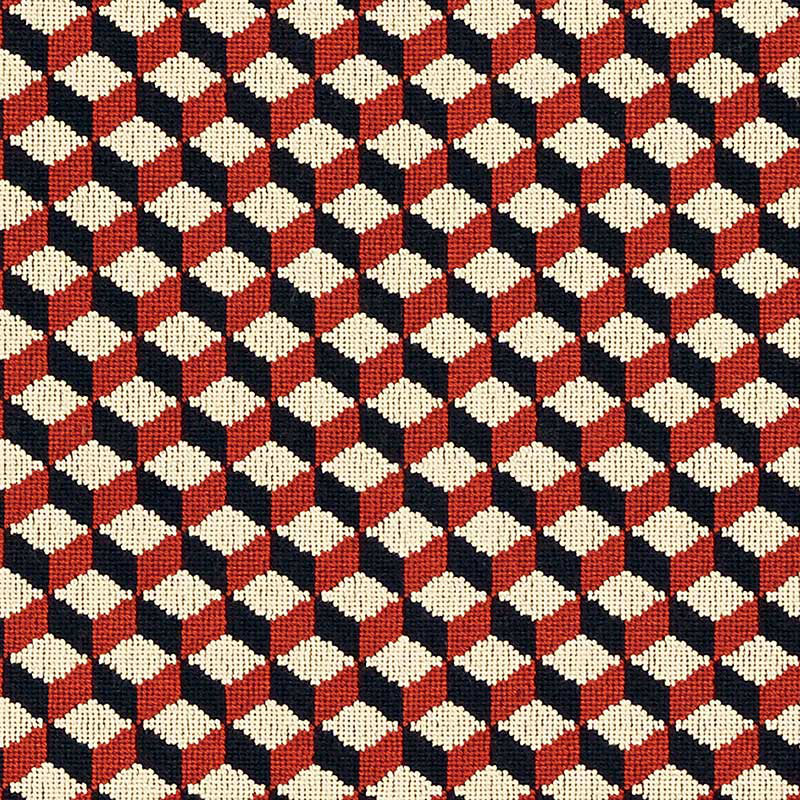 Schumacher Atwood Epingle Carnelian Fabric Sample 69853