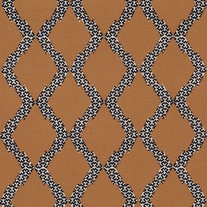 Schumacher Topi Applique Sienna Fabric Sample 69991