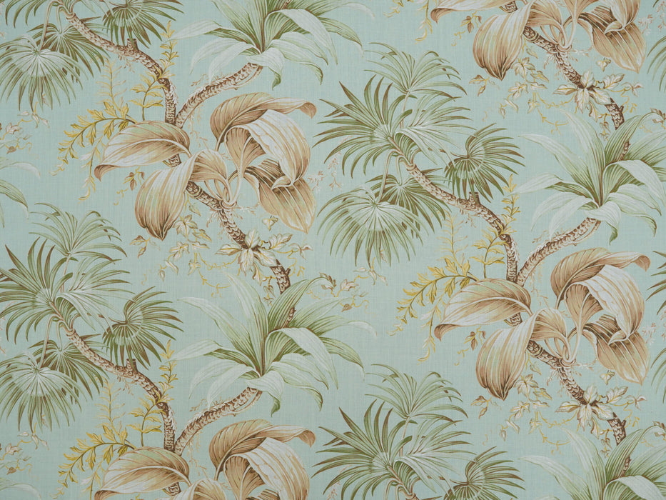 Jim Thompson Palm Leaves Pale Aqua Fabric JT013981002
