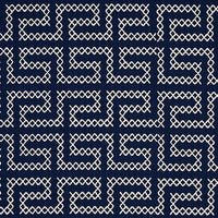 Schumacher A Maze Embroidery Navy Fabric 70233