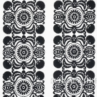 Schumacher Castanet Embroidery Black Fabric 70263