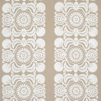 Schumacher Castanet Embroidery Natural Fabric 70264