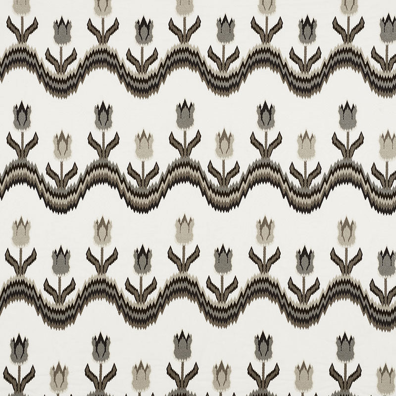 Schumacher Tulip Flamestitch Embroidery Quarry Fabric Sample 70273