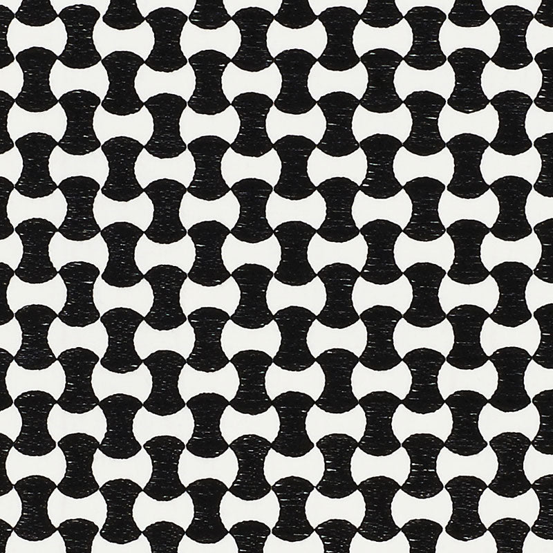 Schumacher Nolita Embroidery Black Fabric 70372