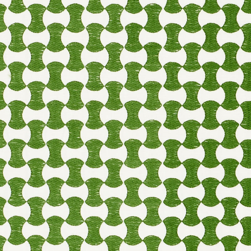 Schumacher Nolita Embroidery Green Fabric 70375