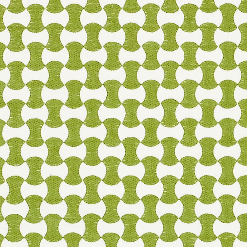 Schumacher Nolita Embroidery Leaf Fabric Sample 70376